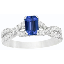 Gold Natural Earth Mined Diamond Wedding Ring Emerald Cut Blue Sapphire Gemstone 3 Carats