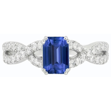 Gold Natural Earth Mined Diamond Wedding Ring Emerald Cut Blue Sapphire Gemstone 3 Carats