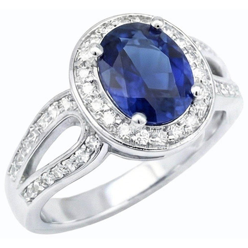 natural round sapphire 4ct ring side angle