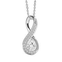 Gold Real Diamond Pendant Round & Pear Old Miner Infinity Style 2 Carats