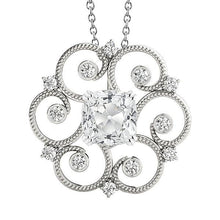 Gold Real Natural Earth Mined Diamond Pendant Vintage Style Round & Cushion Old Miner 5.50 Ct