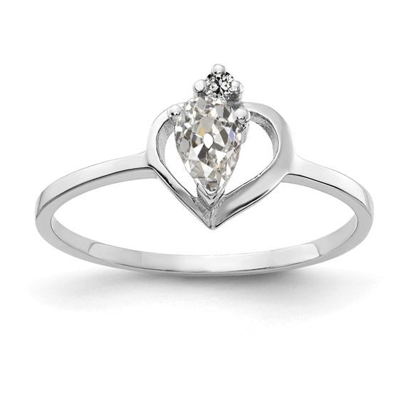 Gold Round & Pear Old Mine Cut Real Diamond Ring Heart Style 1.25 Carats