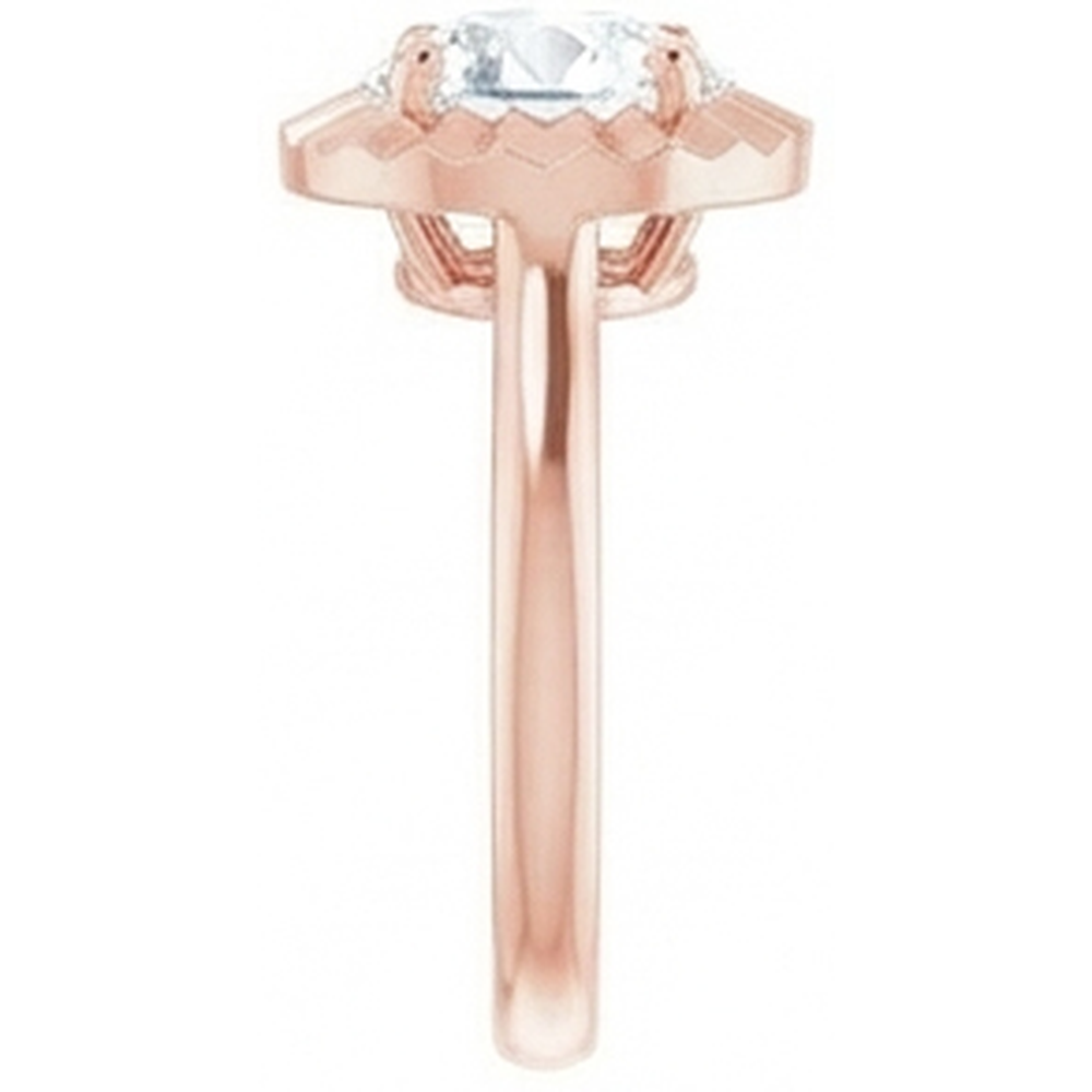 natural round diamond 3ct ring profile view