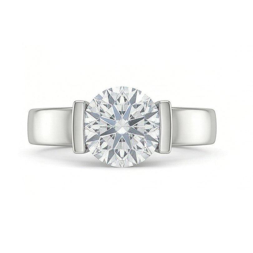 Gold Solitaire 3 Carat Natural Earth Mined DIAMOND ( NOT LAB GROWN ) Engagement Ring