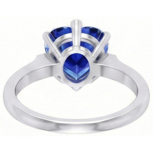 natural heart sapphire 2ct ring on white background