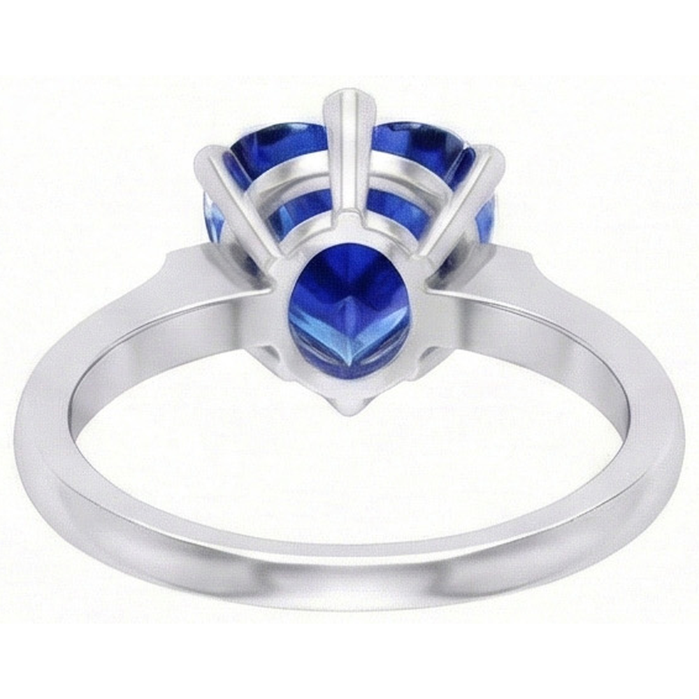 natural heart sapphire 2ct ring on white background