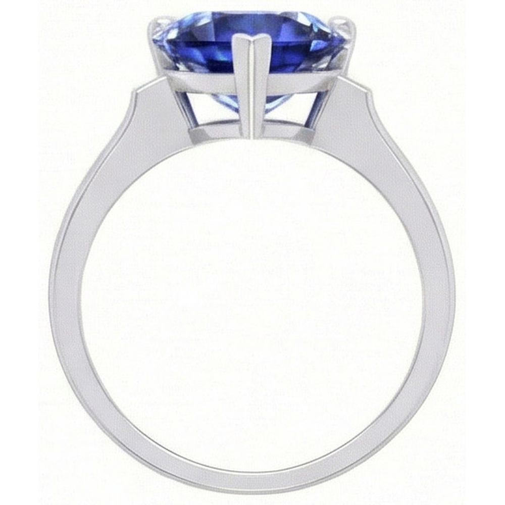 natural heart sapphire 2ct ring profile view