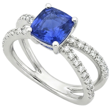 natural round sapphire 2.75ct ring top view