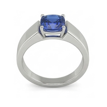 Gold Solitaire Cushion Ceylon Sapphire Gents Ring 1.50 Ct Jewellery