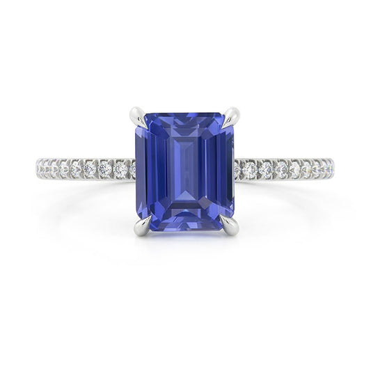 natural emerald sapphire 3.50ct ring side angle