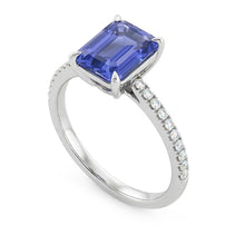 natural emerald sapphire 3.50ct ring top view