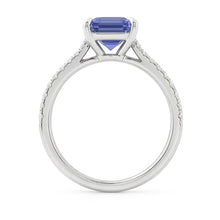 natural emerald sapphire 3.50ct ring profile view