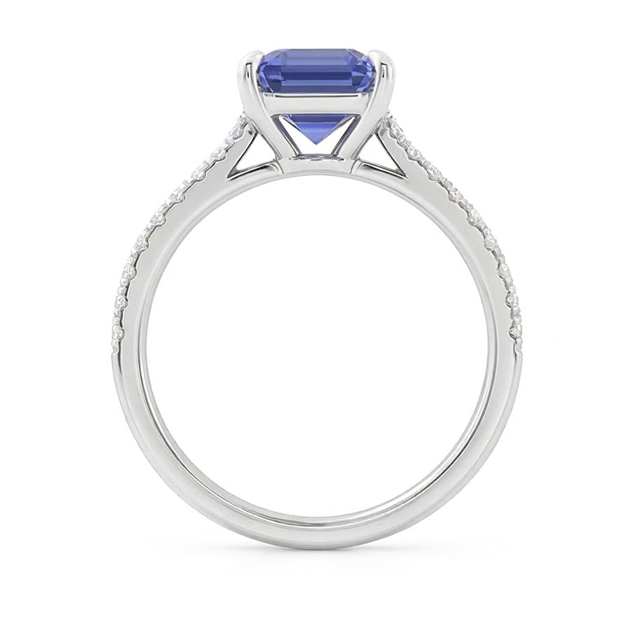 natural emerald sapphire 3.50ct ring profile view