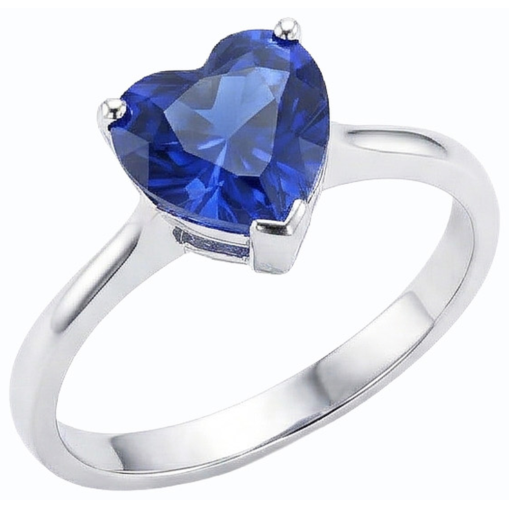 natural heart sapphire 2.50ct ring side angle