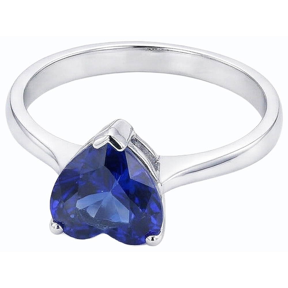 natural heart sapphire 2.50ct ring close up detail