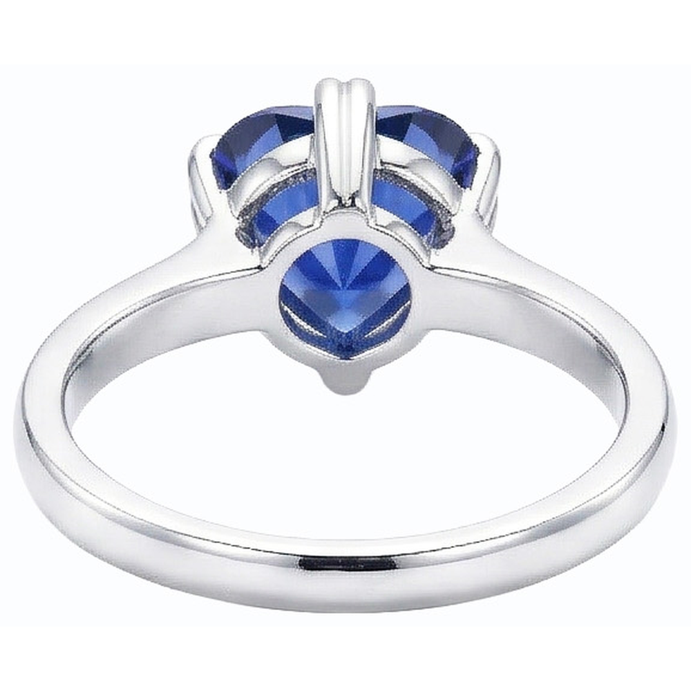 natural heart sapphire 2.50ct ring top view