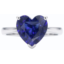 natural heart sapphire 2.50ct ring profile view
