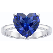 natural heart sapphire 2.50ct ring on white background