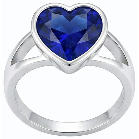 natural heart sapphire 3ct ring side angle