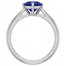 Gold Solitaire Heart Sri Lankan Sapphire Ring Prong Set 2 Carats