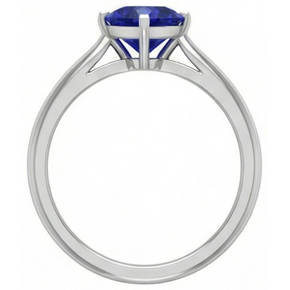 Gold Solitaire Heart Sri Lankan Sapphire Ring Prong Set 2 Carats