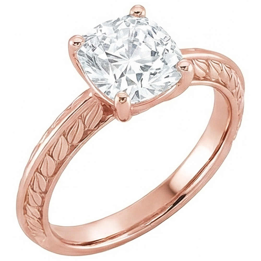 natural cushion diamond 3.75ct ring side angle