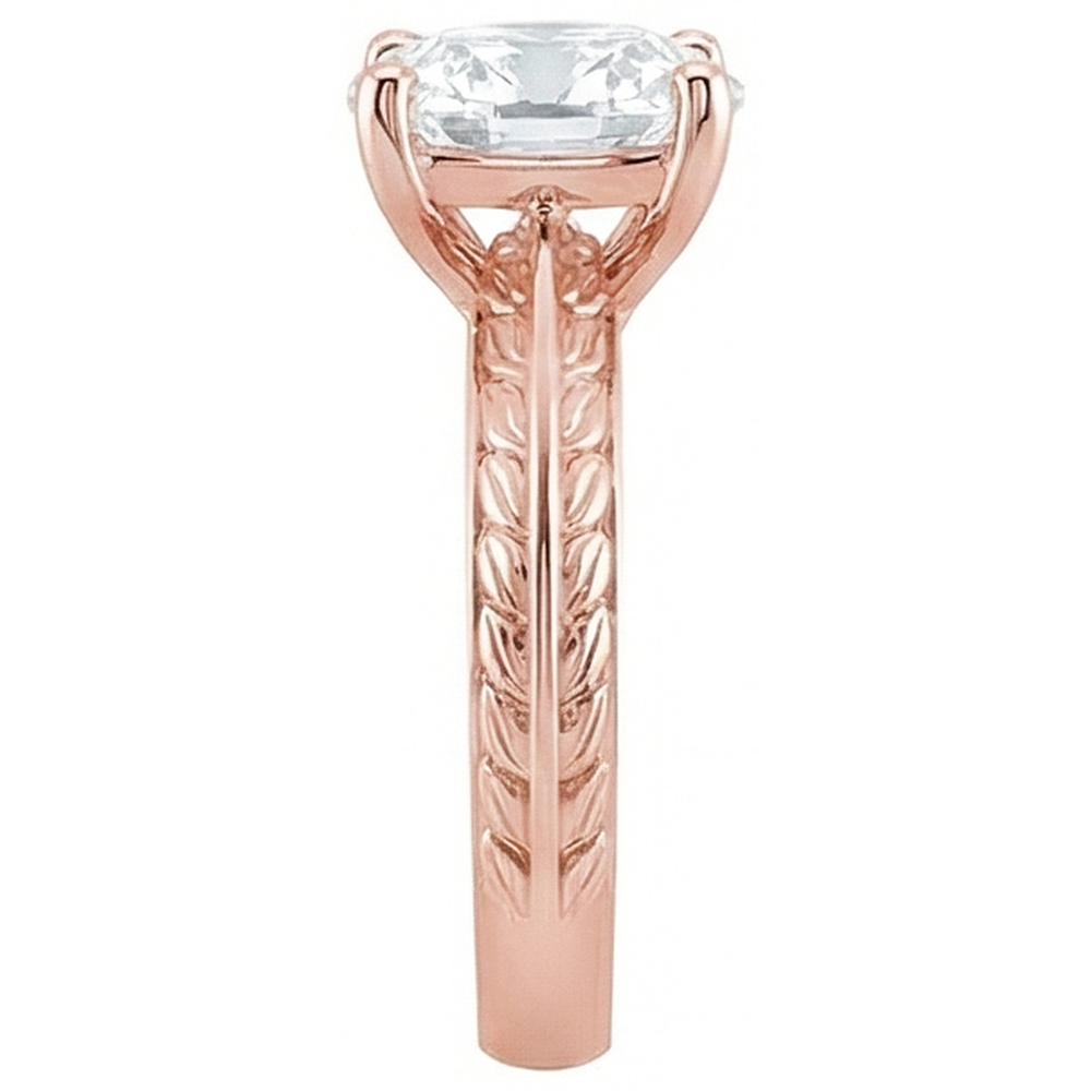 natural cushion diamond 3.75ct ring top view