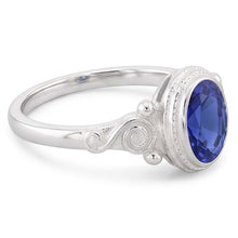 Gold Solitaire Oval Blue Sapphire Ring Antique Style 2 Carats