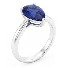 Gold Solitaire Pear Shaped Srilanka Sapphire Ring 1.50 Carats