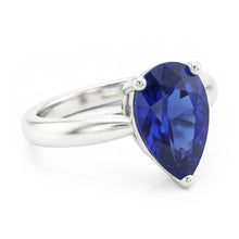 Gold Solitaire Pear Shaped Srilanka Sapphire Ring 1.50 Carats