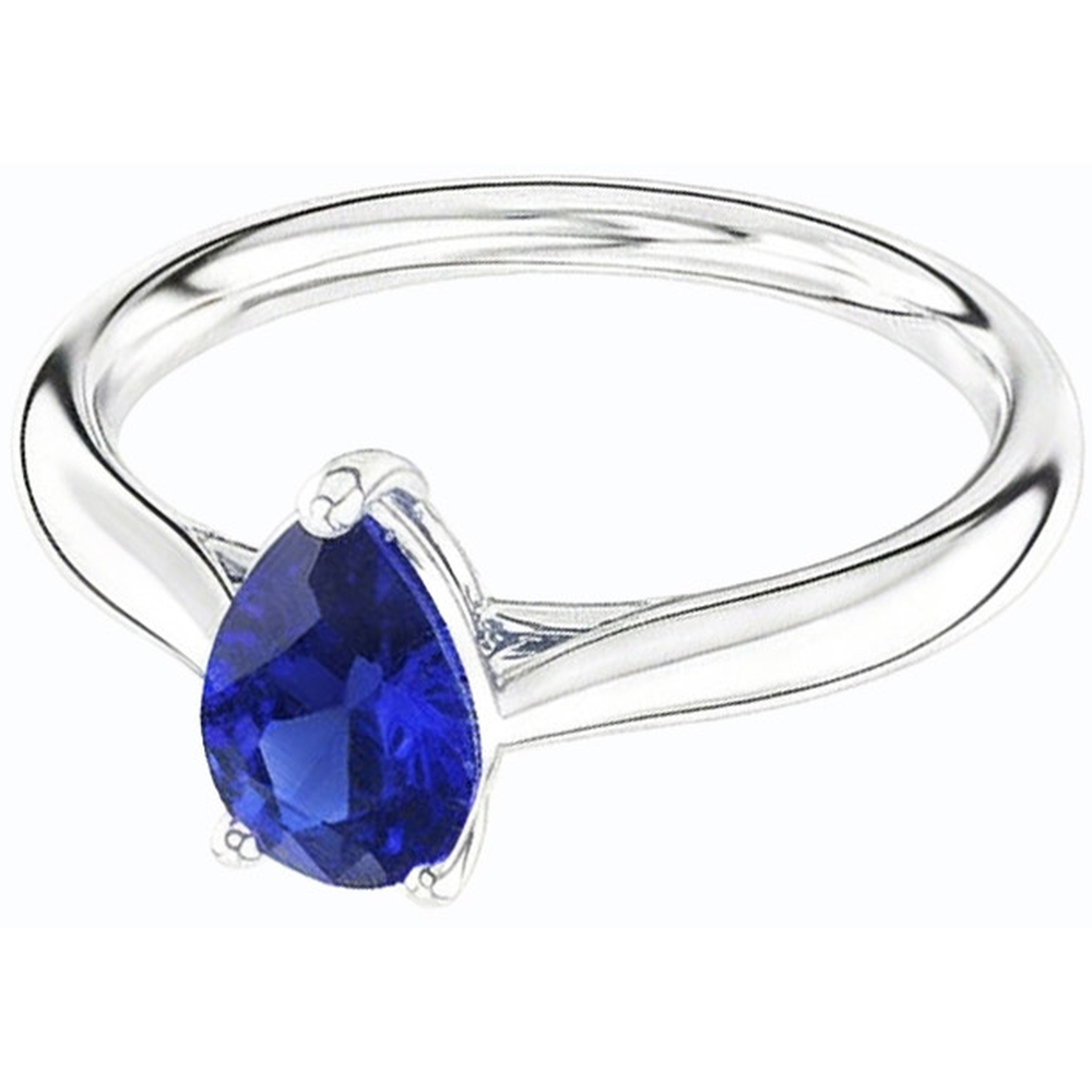 Gold Solitaire Pear Shaped Srilanka Sapphire Ring 1.50 Carats