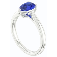 Gold Solitaire Pear Shaped Srilanka Sapphire Ring 1.50 Carats