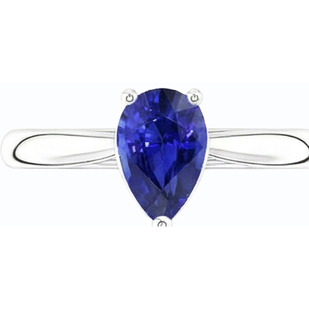 Gold Solitaire Pear Shaped Srilanka Sapphire Ring 1.50 Carats