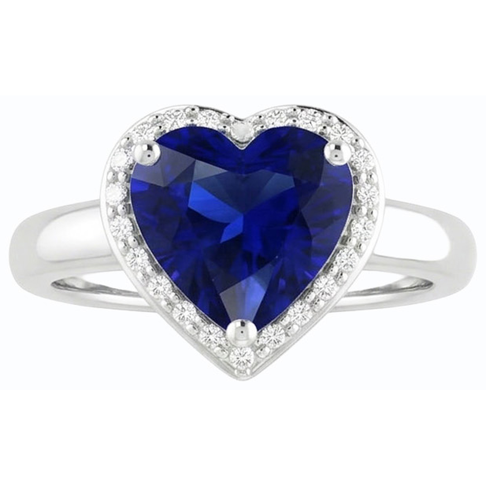 Gold Solitaire Ring Heart Srilanka Sapphire 2.50 Carats Ladies Jewellery