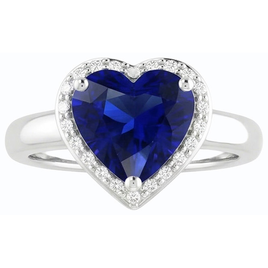 Gold Solitaire Ring Heart Srilanka Sapphire 2.50 Carats Ladies Jewellery