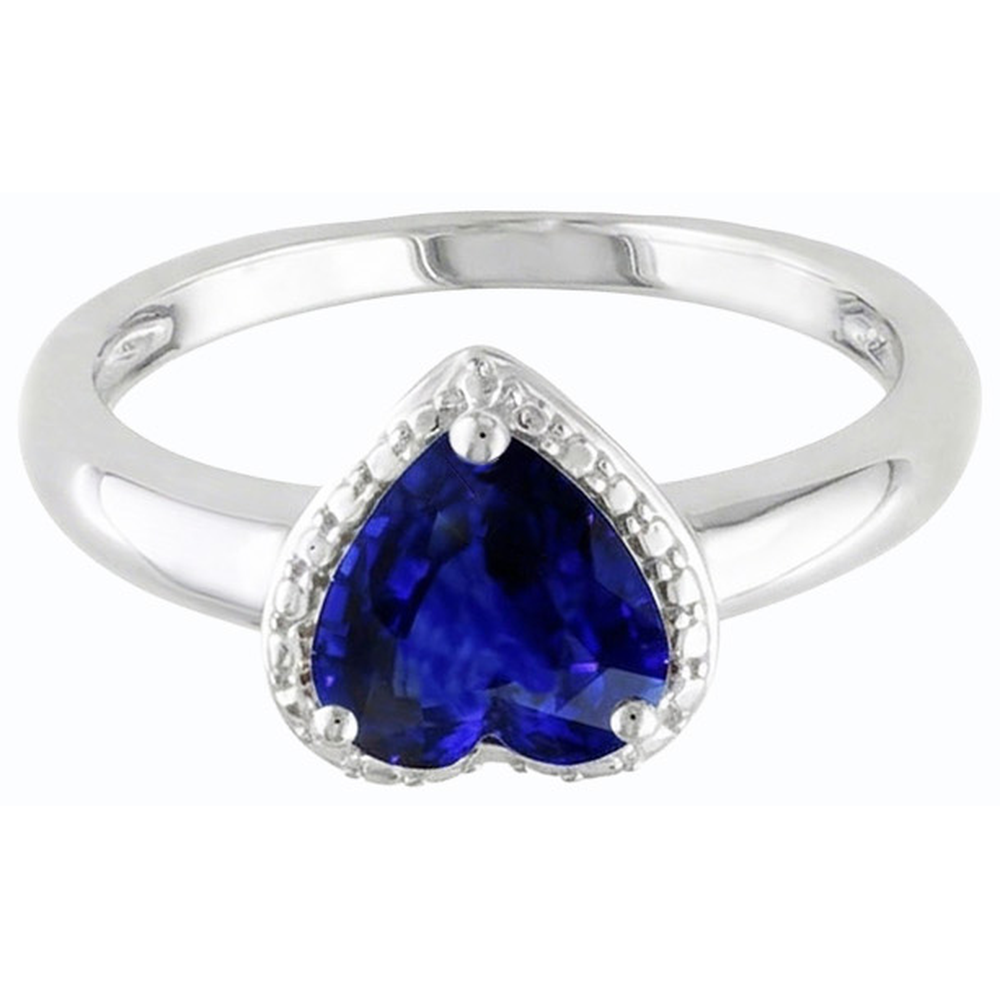 Gold Solitaire Ring Heart Srilanka Sapphire 2.50 Carats Ladies Jewellery