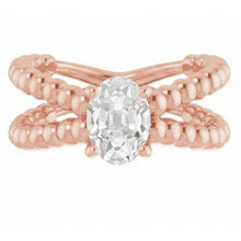 Gold Solitaire Ring Old Mine Cut Natural Earth Mined Diamond Beaded Style 3 Carats