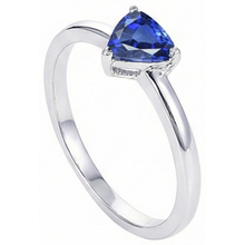 Gold Solitaire Trillion Sri Lankan Sapphire Ring 0.50 Carats Jewellery