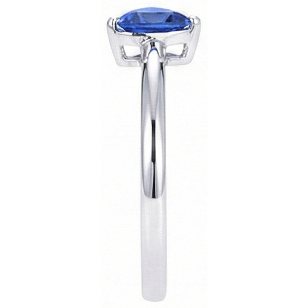 Gold Solitaire Trillion Sri Lankan Sapphire Ring 0.50 Carats Jewellery