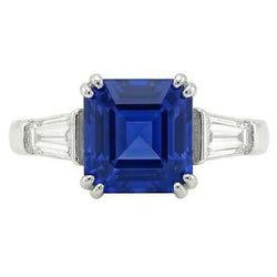 Natural Sapphire Ring 2.50ct - White Gold 14K