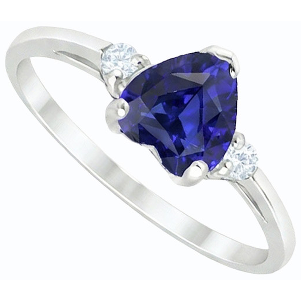 natural round sapphire 2ct ring close up detail