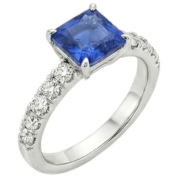 Natural Sapphire Ring 2.75ct - White Gold 14K