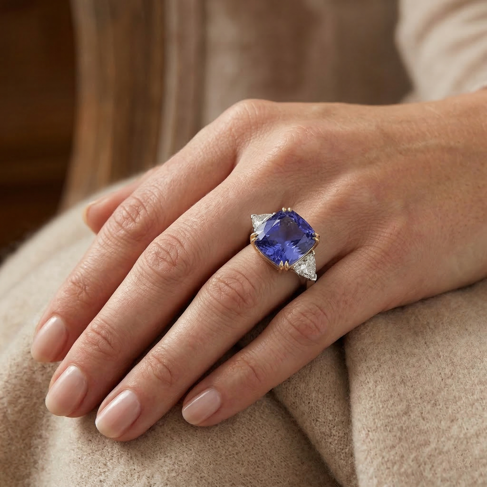 Gold 10 Carat Genuine Sapphire Ring
