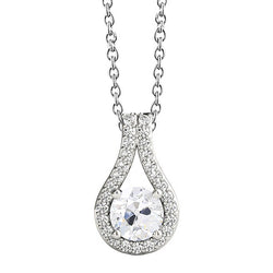 Antique Cushion Diamond Pendant in 14K White Gold – 2.50 ct