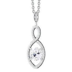 2.50 ct Fine Diamond Pendant Necklace in 14K White Gold