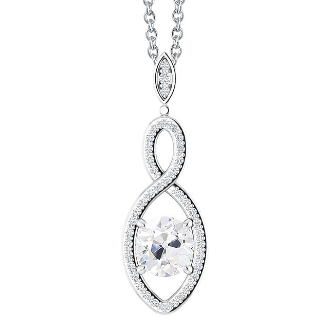 Natural Fine Diamond Pendant Necklace – main view