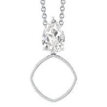 Fine Diamond Old Mine Cut Pendant Necklace in 14K White Gold – main view