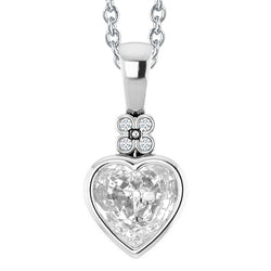 Pendant 14 Karat White Gold – Fine Diamond Heart Cut 3.50 ct