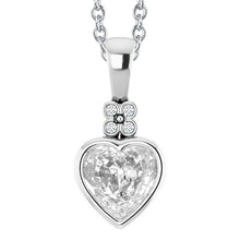Fine Diamond Heart Cut Pendant in 14 Karat White Gold – main view