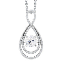 Brilliant Diamond Antique Cushion Pendant Necklace in 14 Karat White Gold – main view